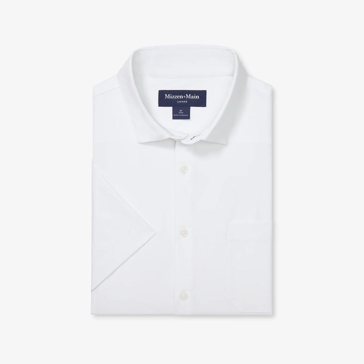 Men's Leeward White SS Dress Shirt MM