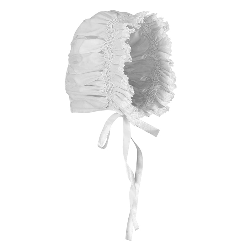 Girl's Smocked Lace Bonnet