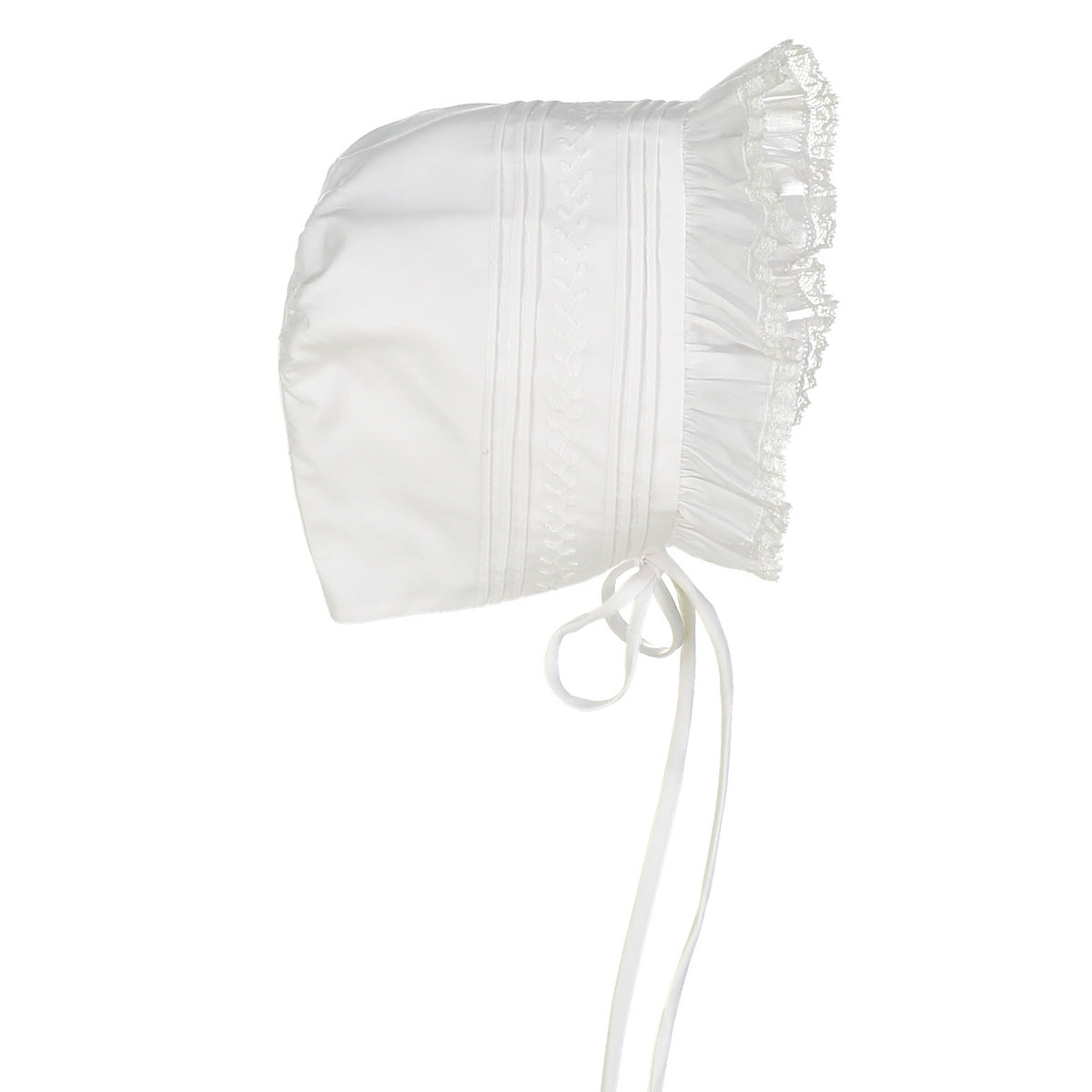 Girl's White Vintage Bonnet