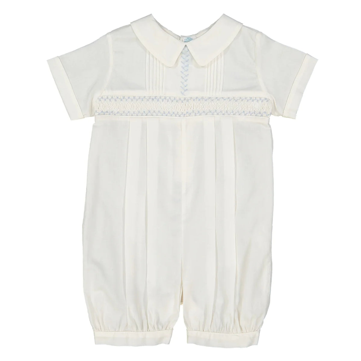 Ecru Vintage Romper Blue Embroidery