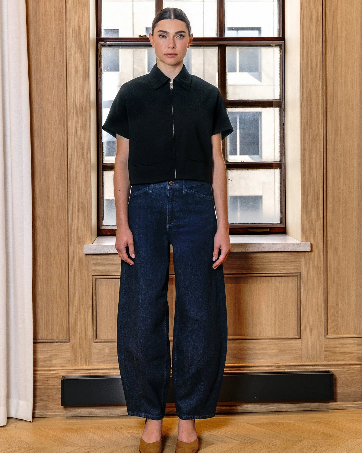Malia Dark Denim Barrel Jean