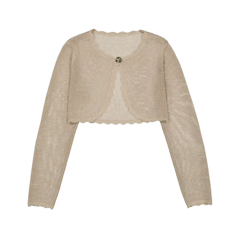 Almond Crop Scallop Cardigan