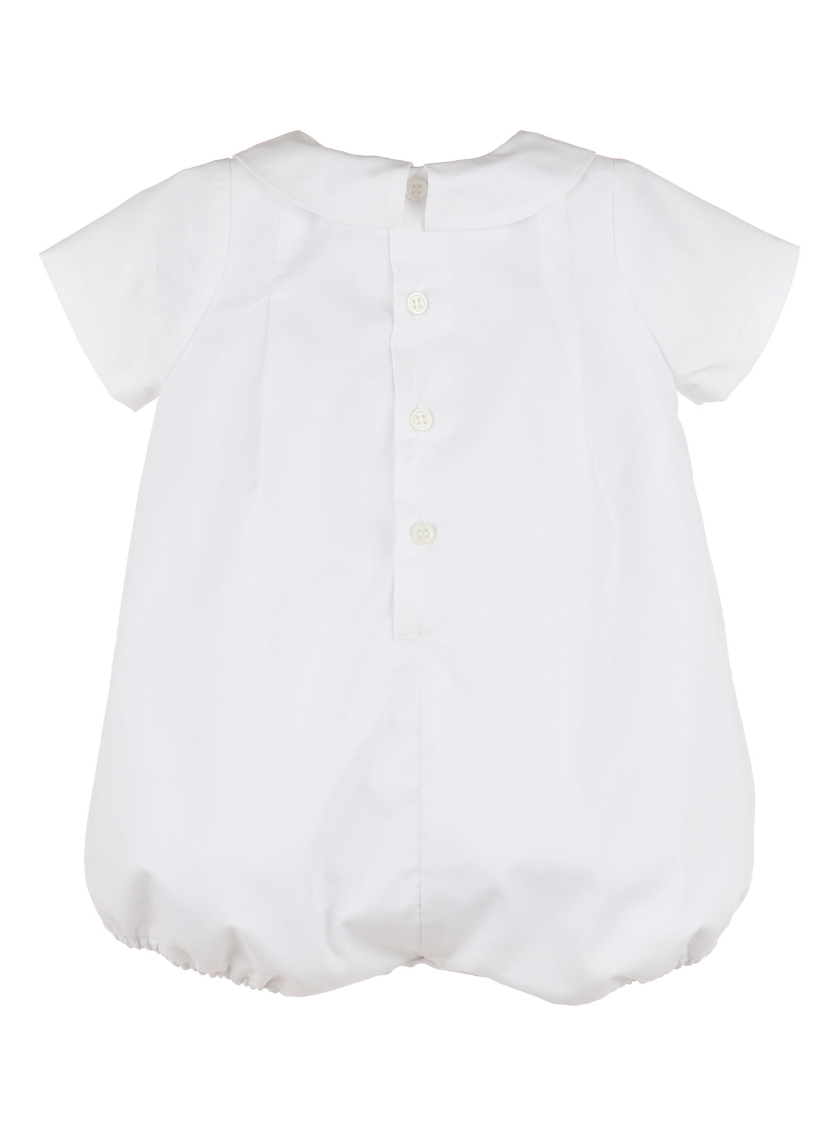 White Romper Vertical Dots and Fagoting