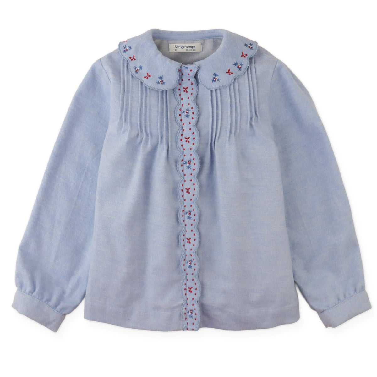 Soft Blue Blouse with Embroidery
