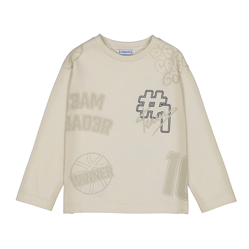 Boy's Oat Screeen Long Sleeve Tee