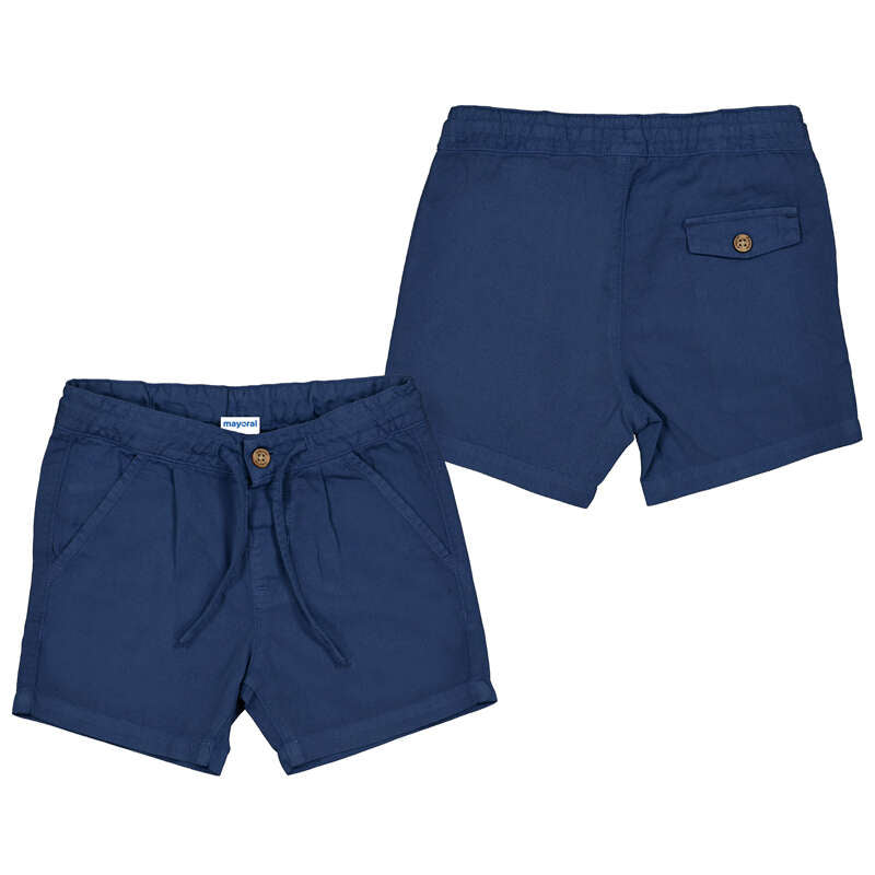 Navy Linen Drawstring Infant Short