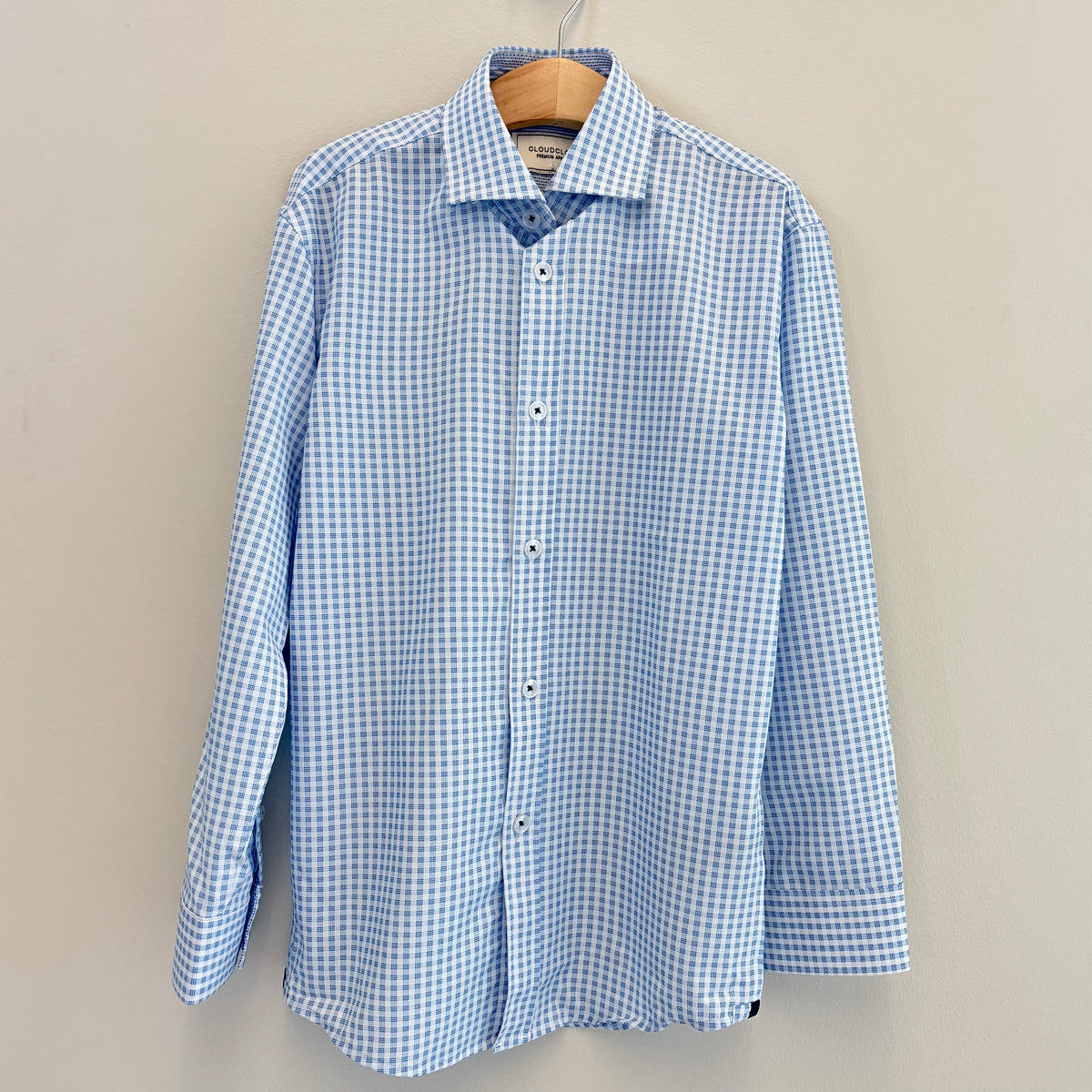 Men's 4-Way Stretch Blue Gingham Shirt CC