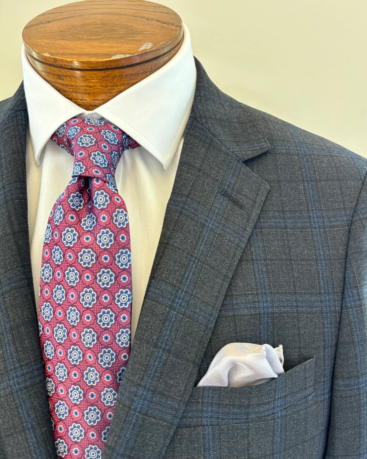 Men's Charcoal Blue Plaid Suit (Luca) MA