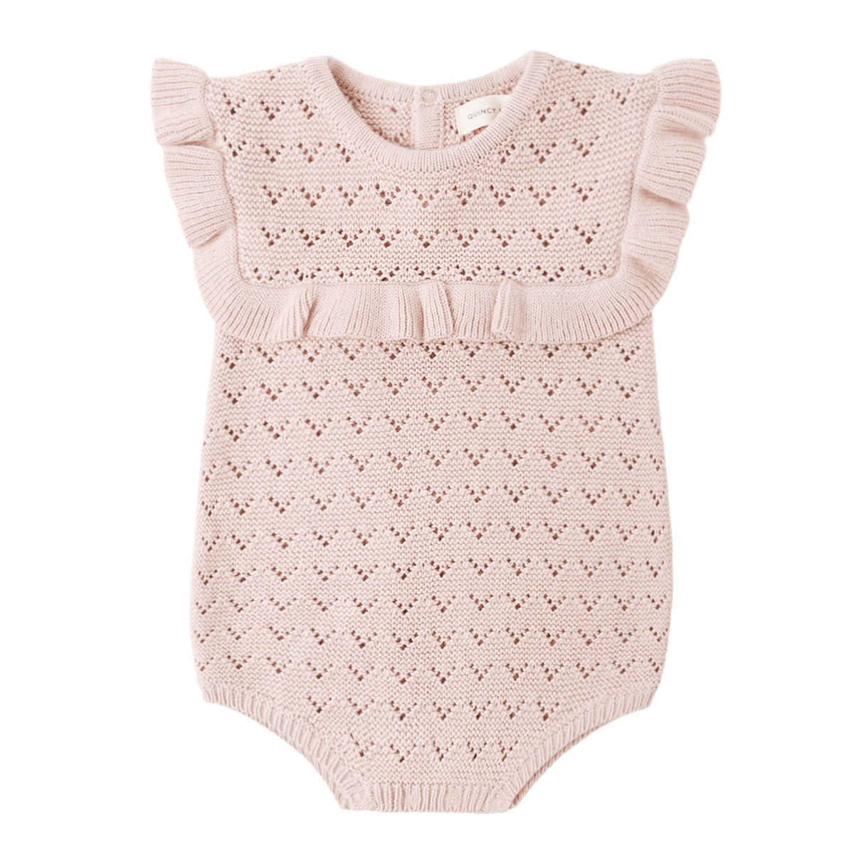 Blush Pointelle Romper Quincy Mae