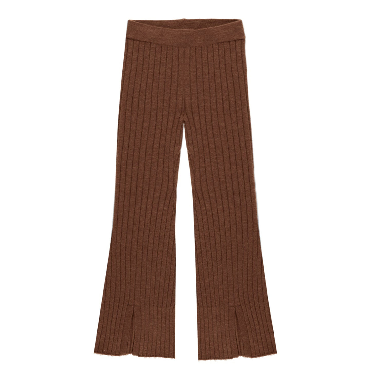 Girl's Rylee & Cru Brown Rib Knit Pant