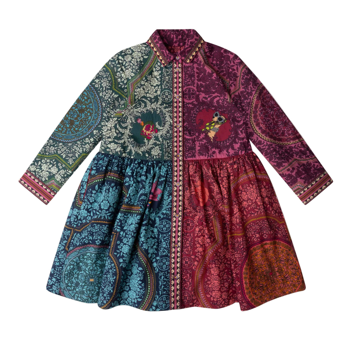 Oilily Parisian Patchwork Shirt Dress