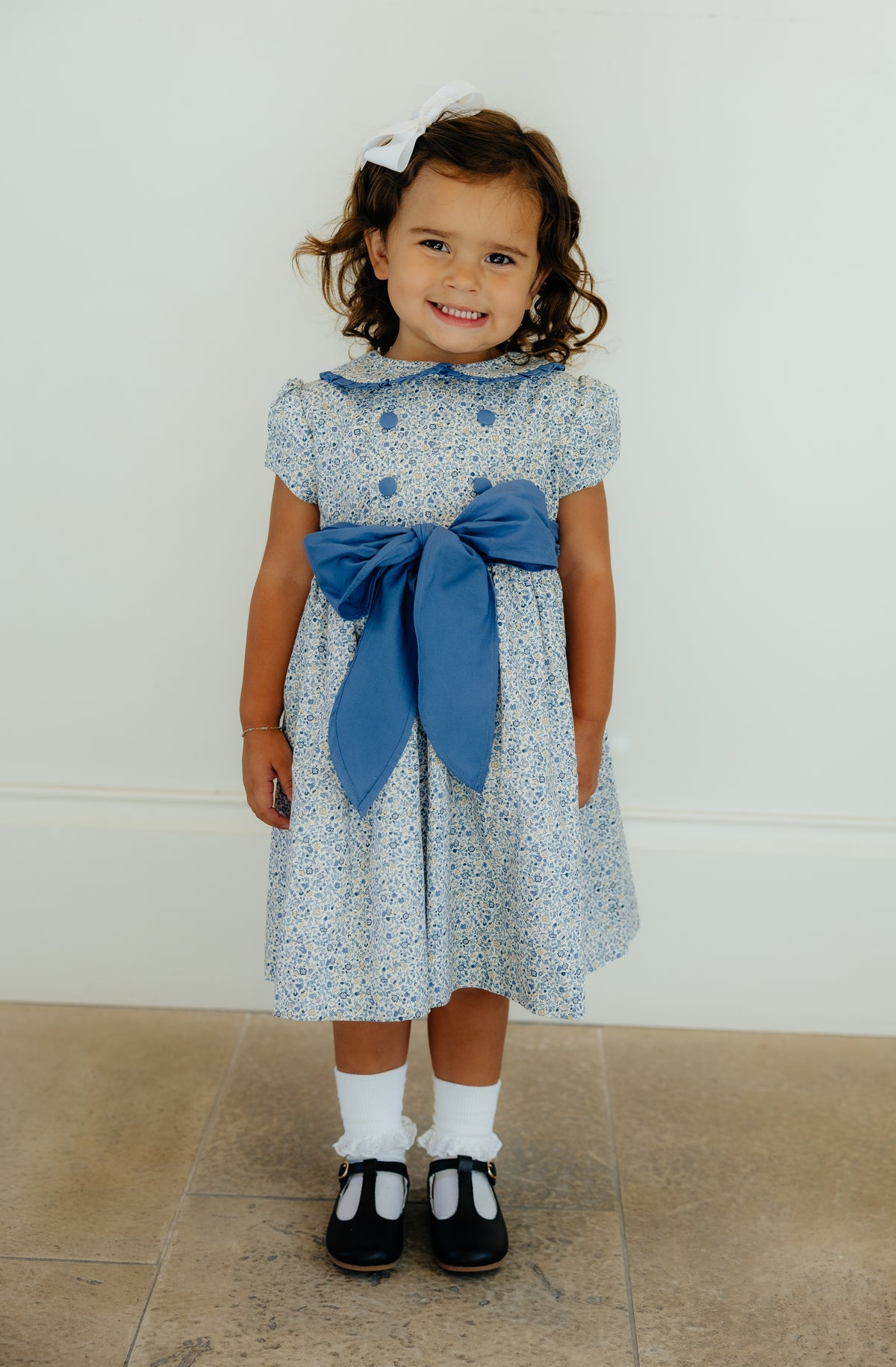 Cornflower Posie Double Button Print Dress