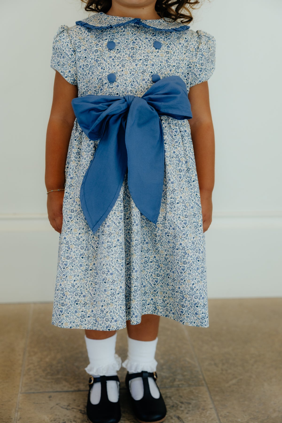 Cornflower Posie Double Button Print Dress