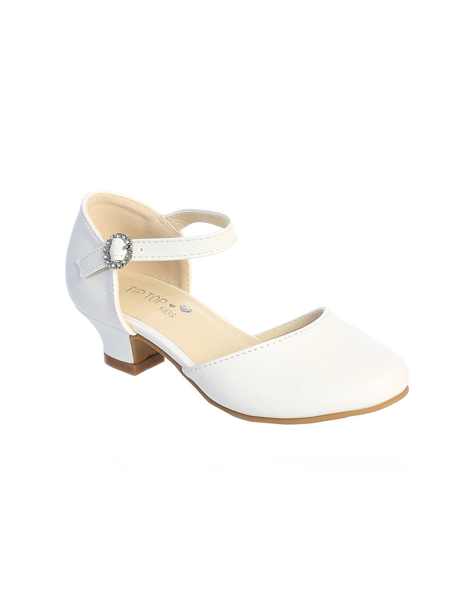Girl's White Two Piece Mary Jane