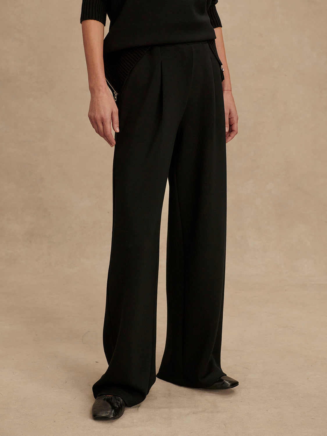 Varley Black Double Soft Extra Wide Pant
