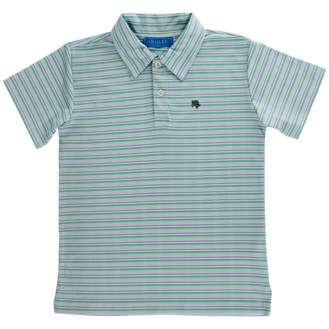 Pinehurst Blue Green Stripe Polo