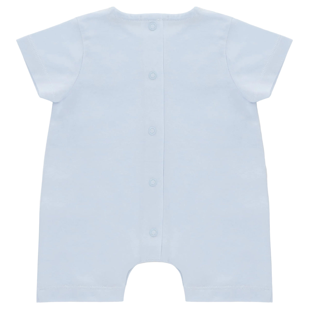 Light Blue Pima Romper Square Collar