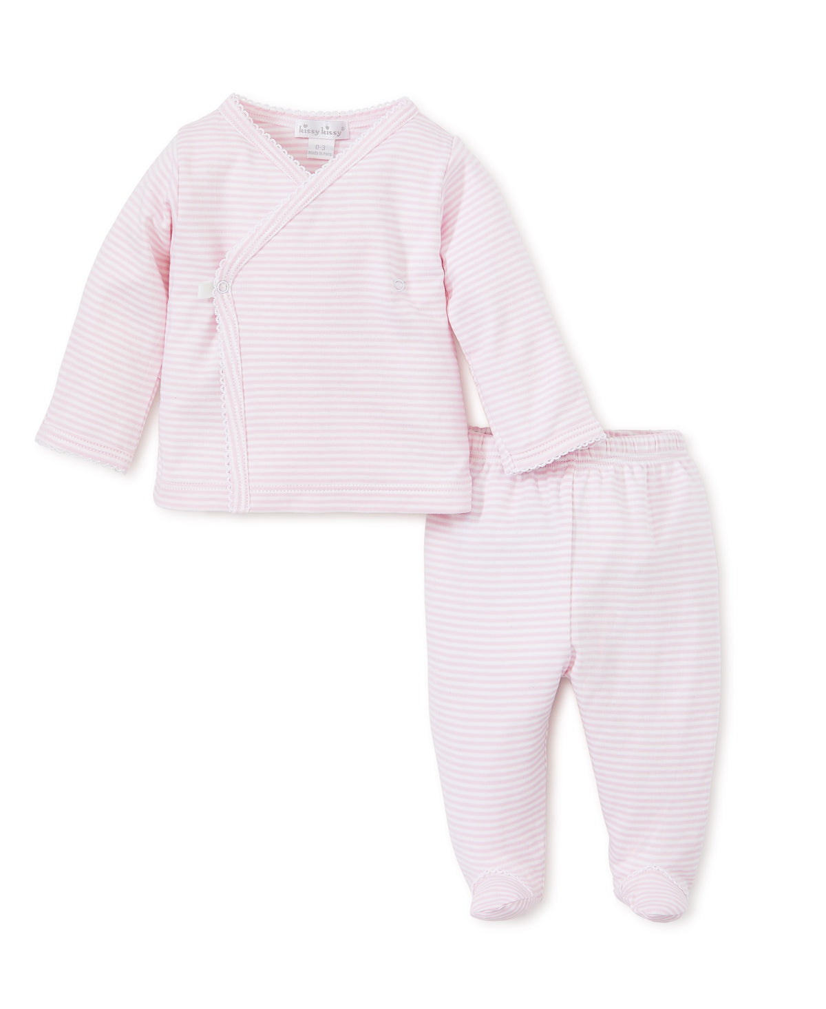Pink Stripe Footed Wrap-Set