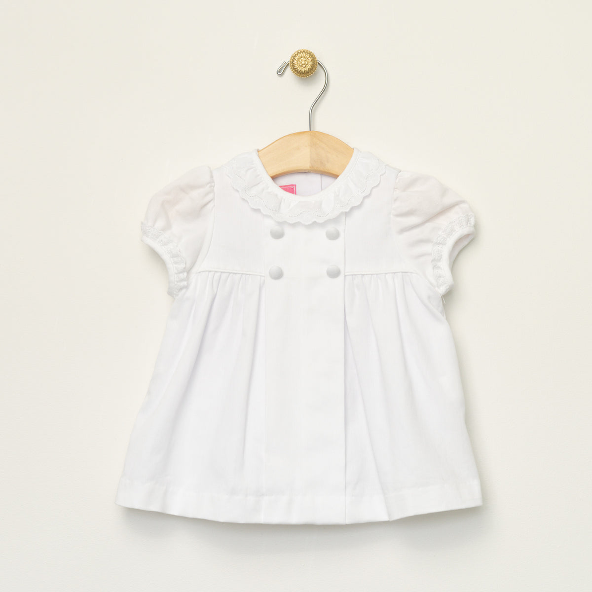 Girl's White Pique Float Dress