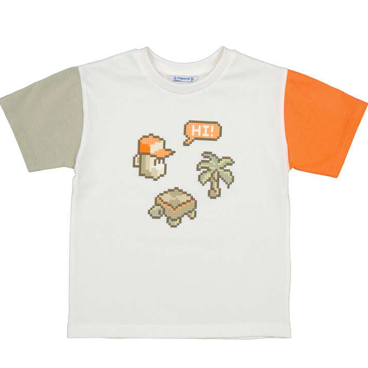 Boy's Colorblock Textured Robot Tee
