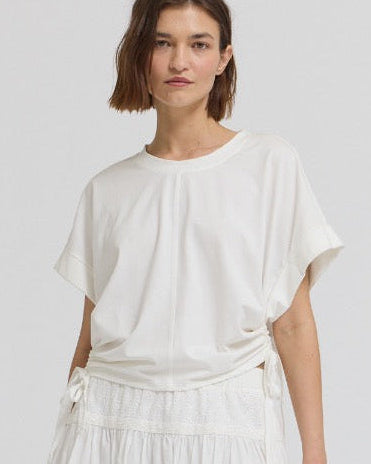 White Side Drawstring Tee