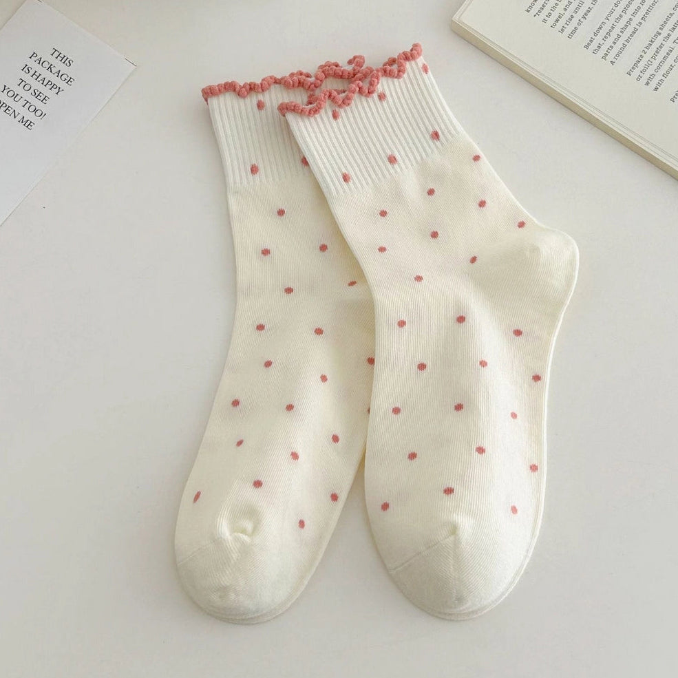 Polka Dot Mid-Calf Socks