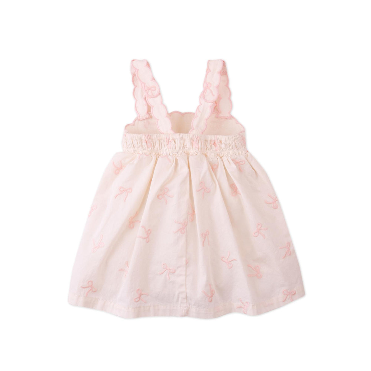 Pink Embroidered Bow Infant Sundress