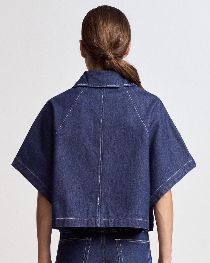 Indigo Batwing Oversized Shirt