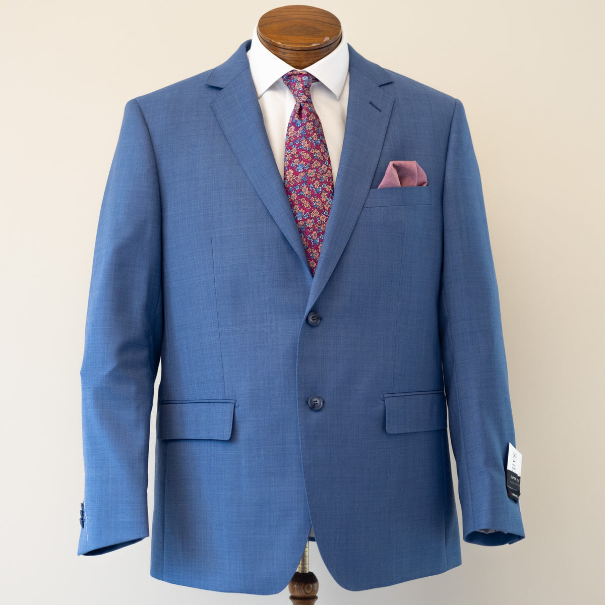 Men's Light Blue Solid Suit MA