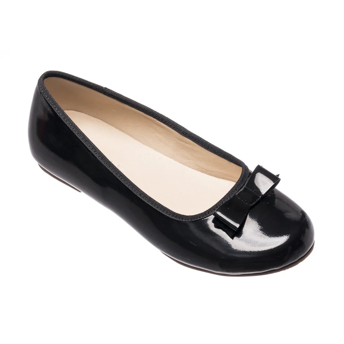 Girl's Elephantito Camille Black Patent Ballet Shoe