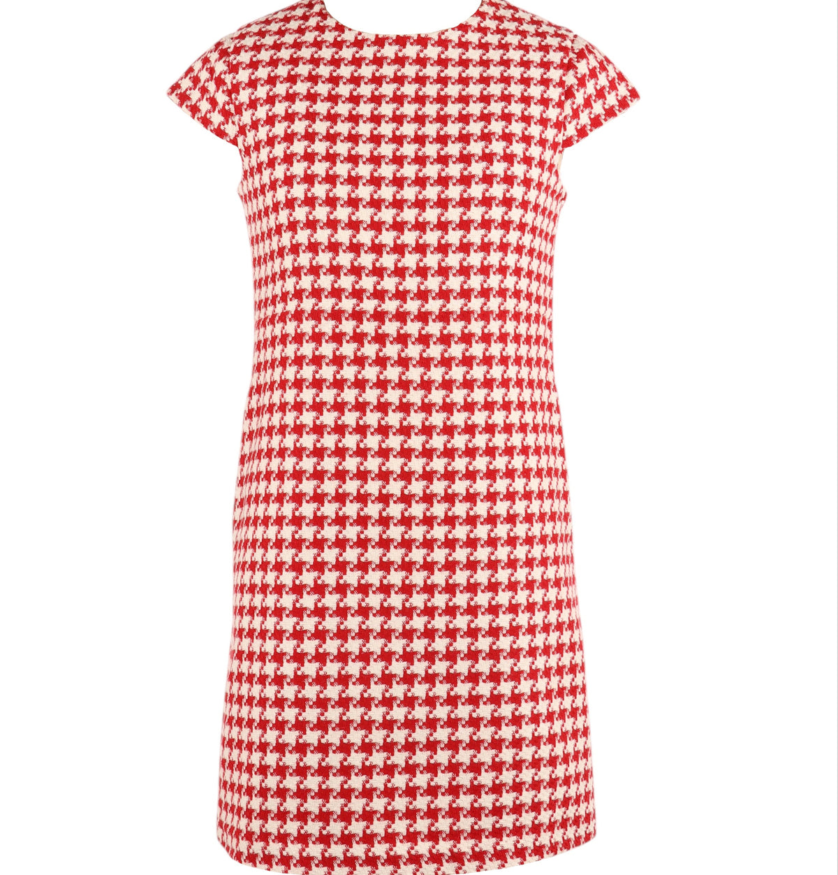 Girl's Red Houndstooth Shift Dress