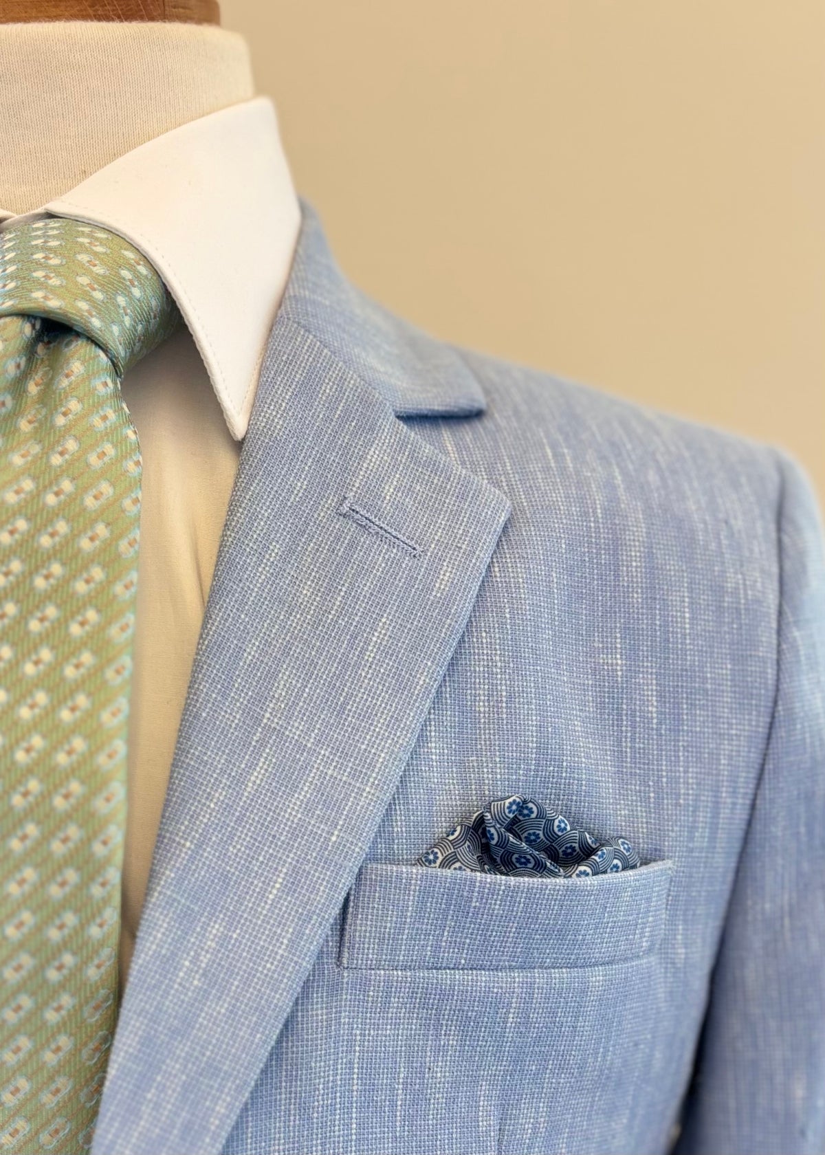 Boy's Blue Chambray Linen Blazer LZ