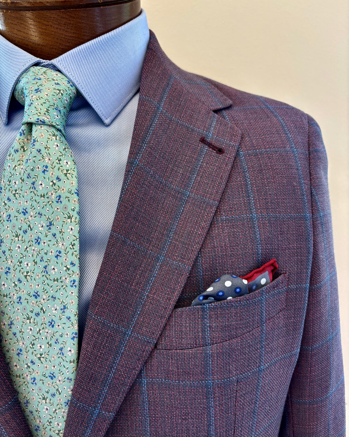 Men's Plum Blue Windowpane Sport Coat MA