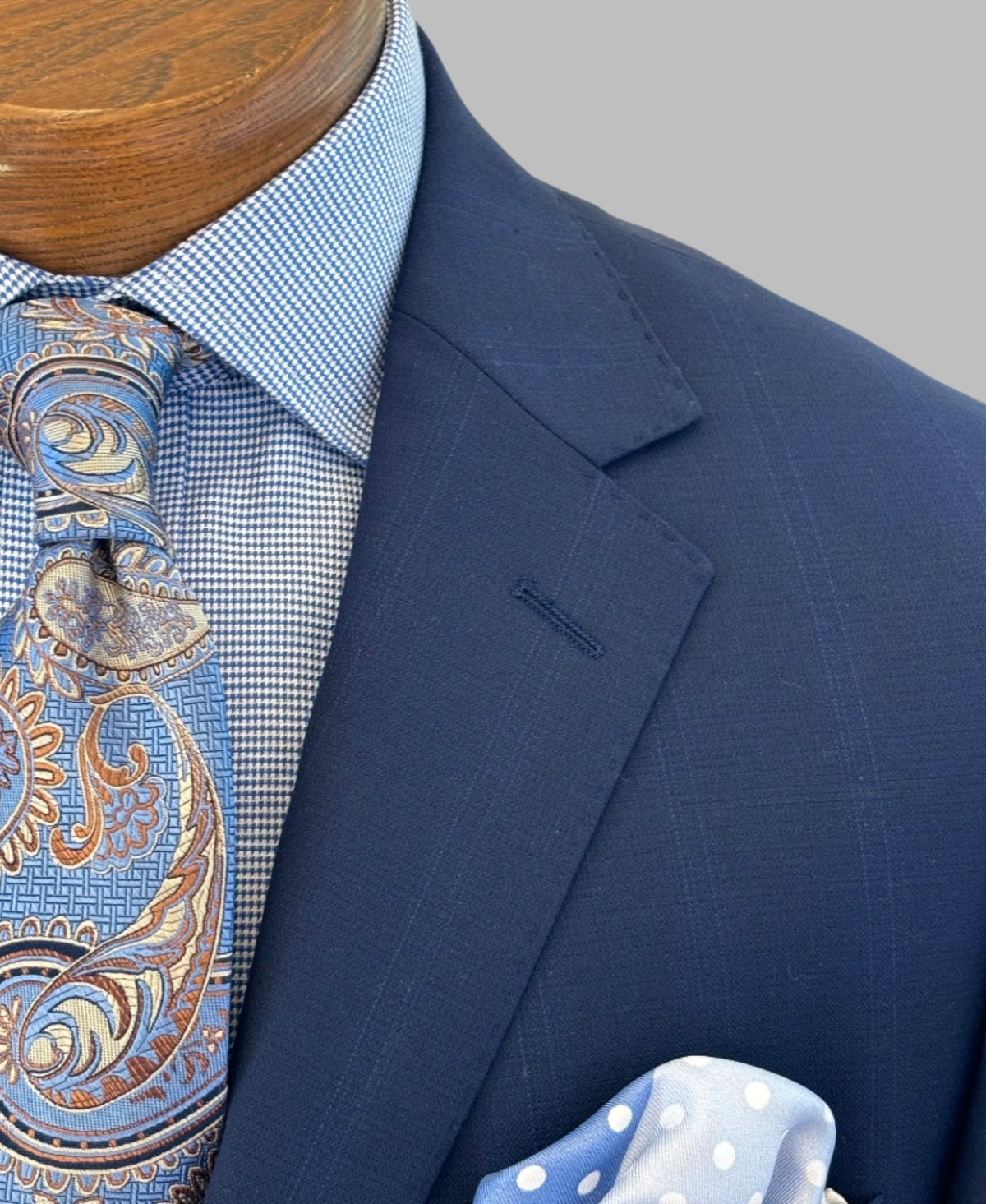 Men's Dark Navy Windowpane Suit (Luca) MA