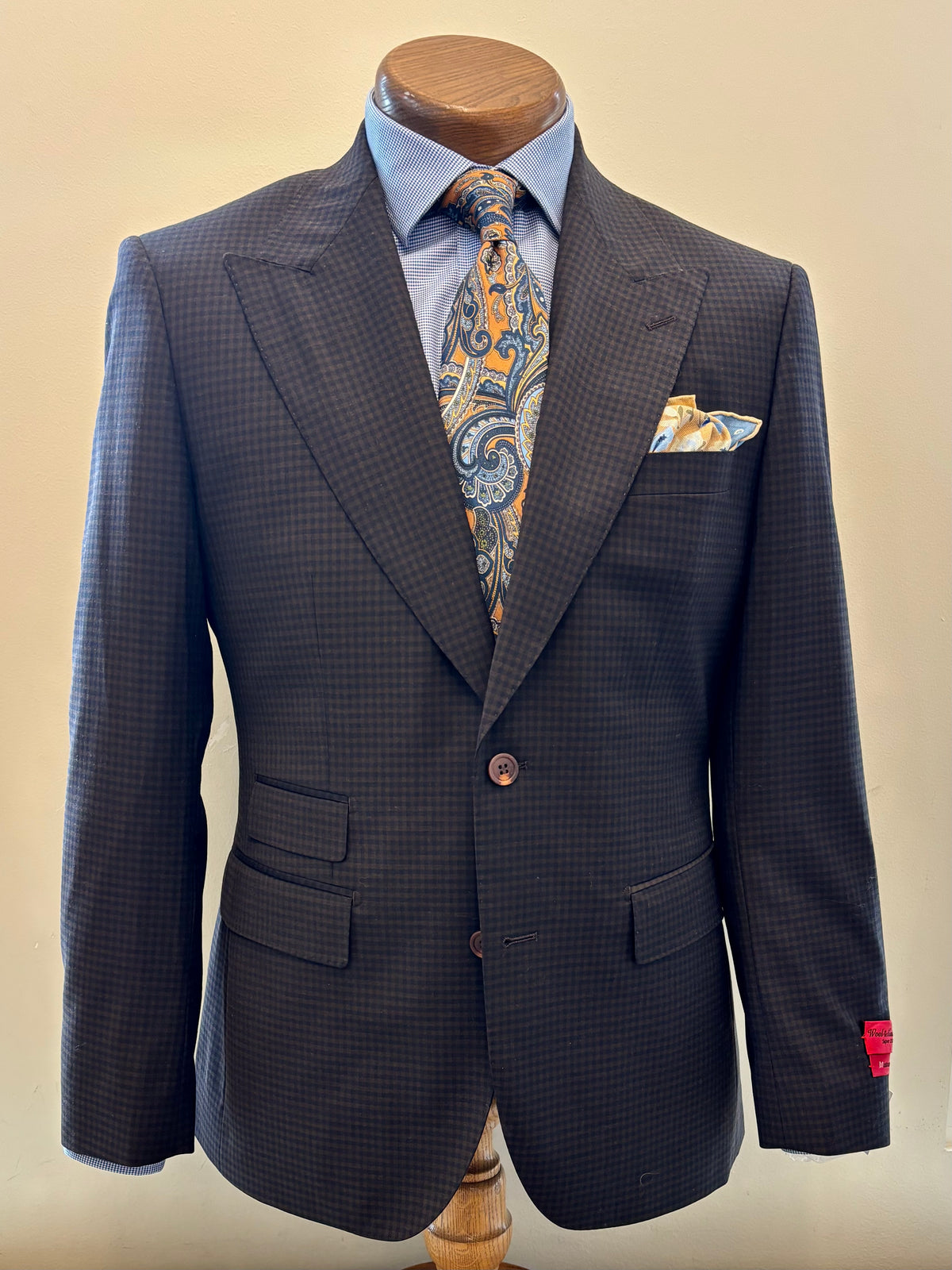 Men's Brown Check Luca Suit MA