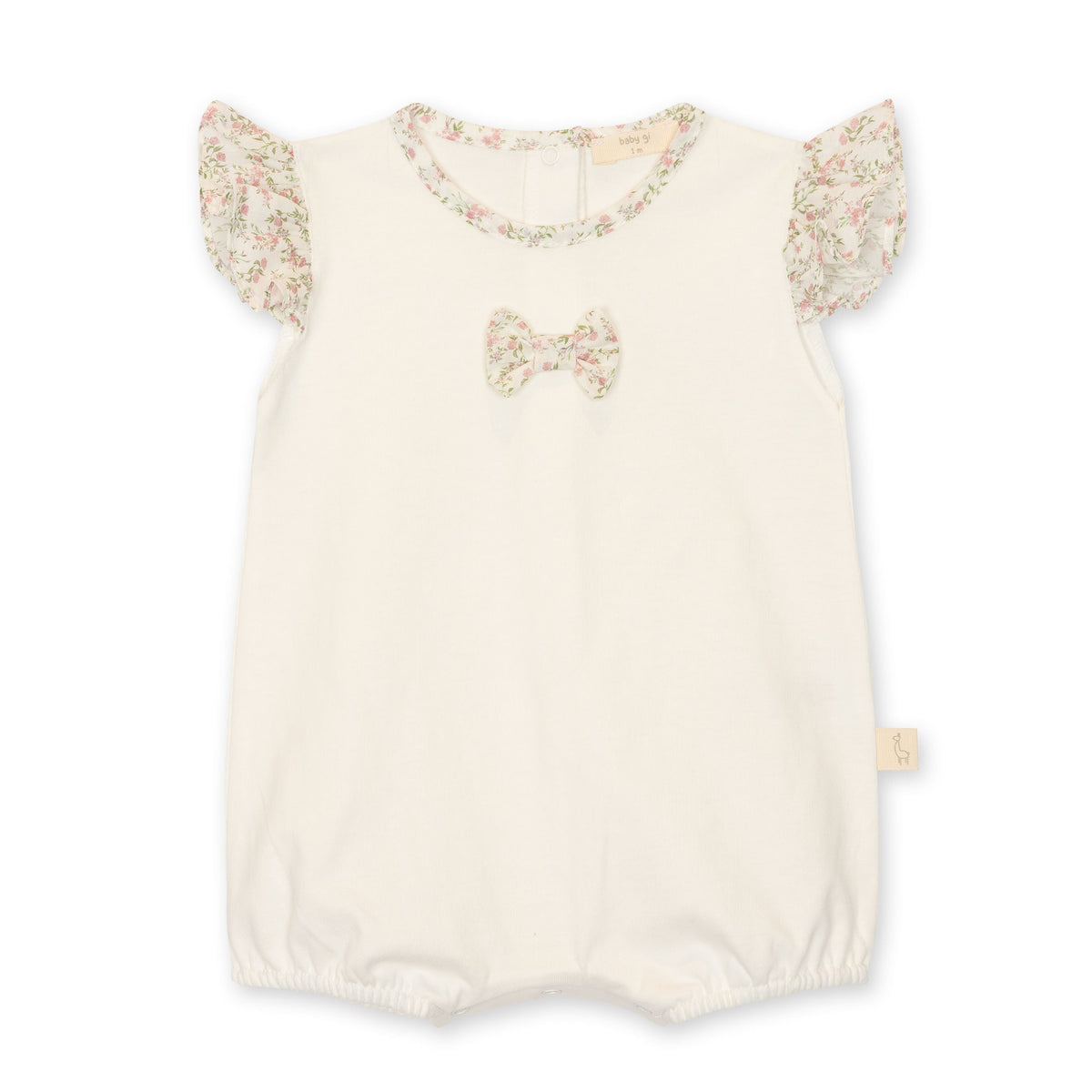 Cream Bubble with Floral Ruffle Sleeve