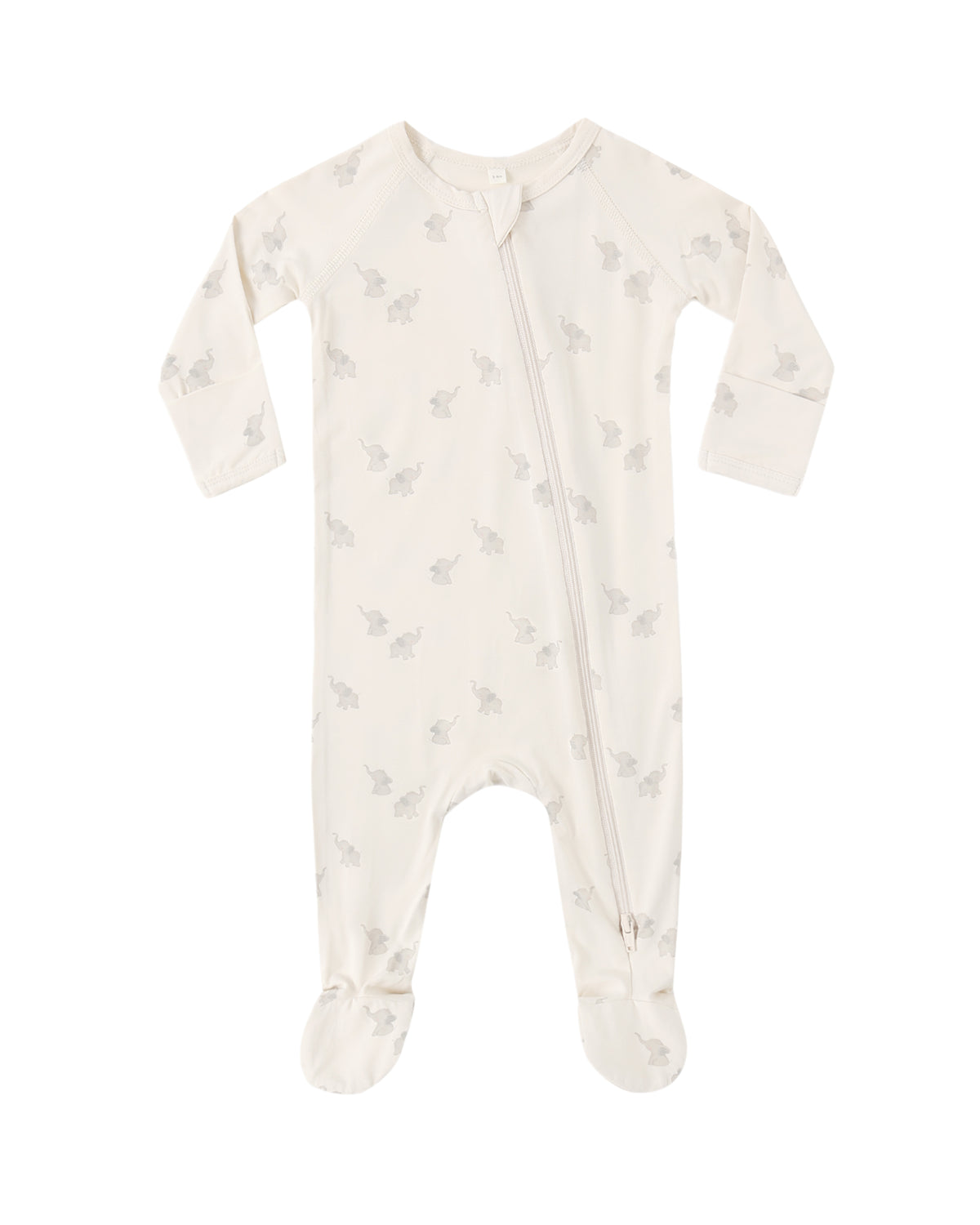 Bamboo Elephant Zip Footie
