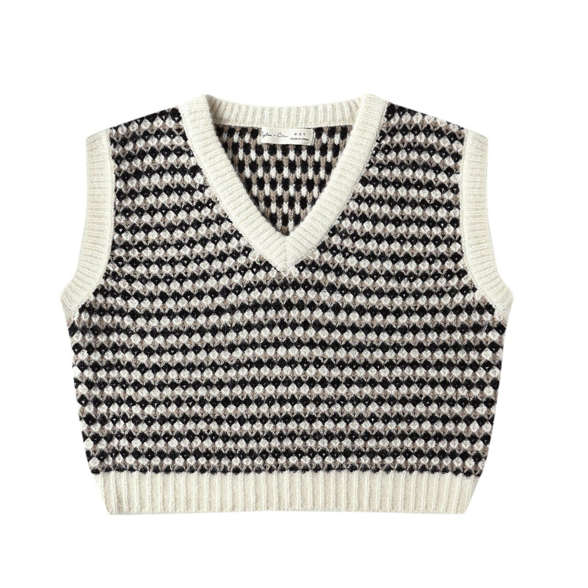 Girl's Rylee Cru Black Speckle Sweater Vest
