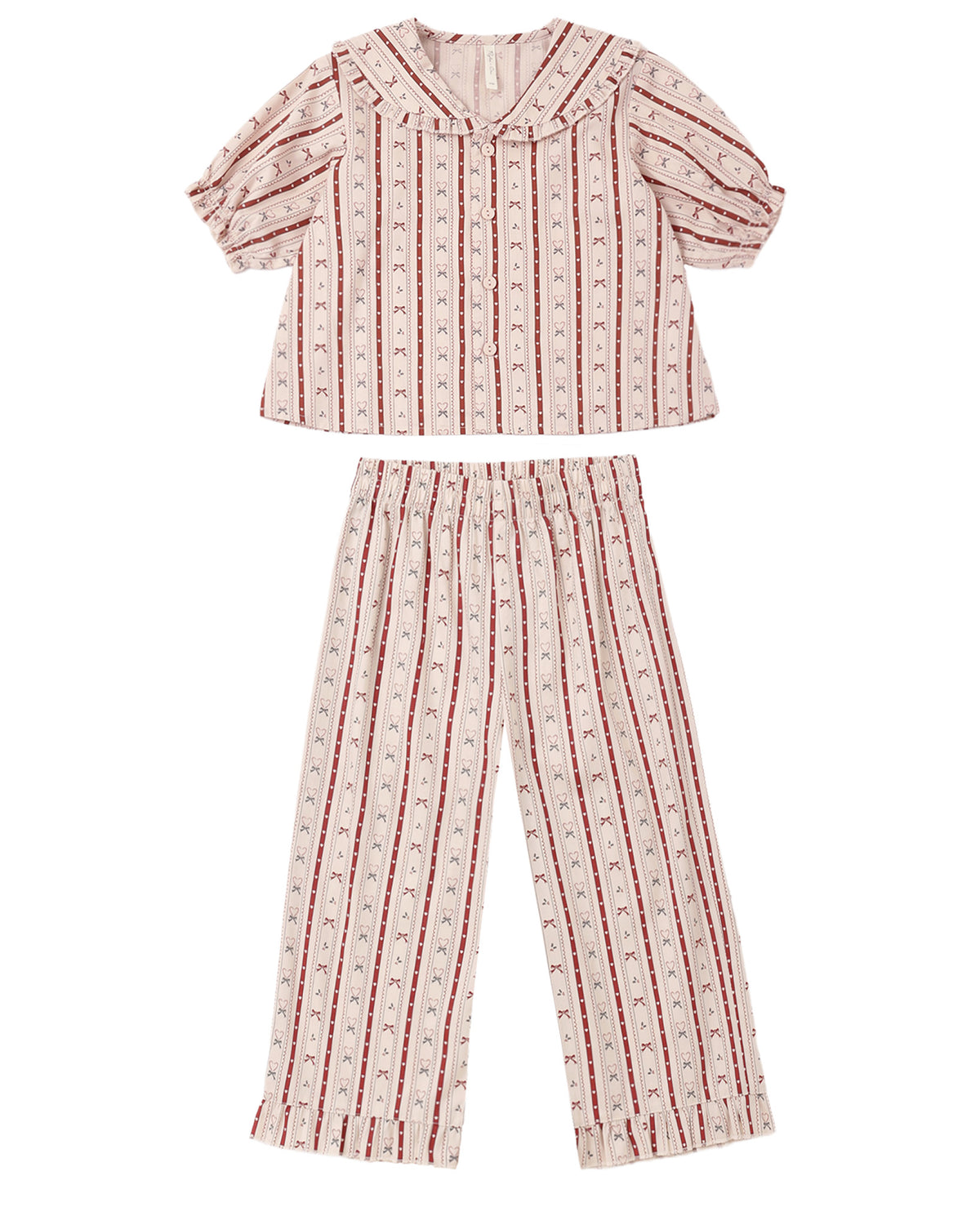 Rylee & Cru Girls Candy Cane Ruffle Pajamas
