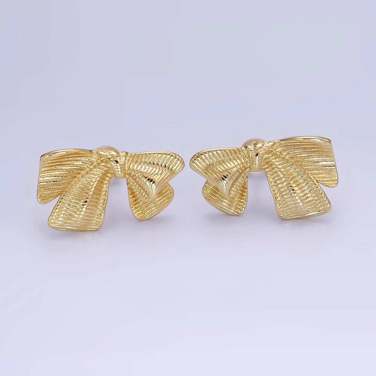 Textured Bow Earrings 14k Gold Filled