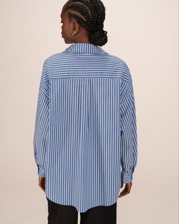 Sorbet Blue Stripe Oversize Shirt