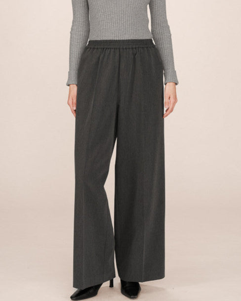 Sweeny Charcoal Piped Elastic Waist Pant