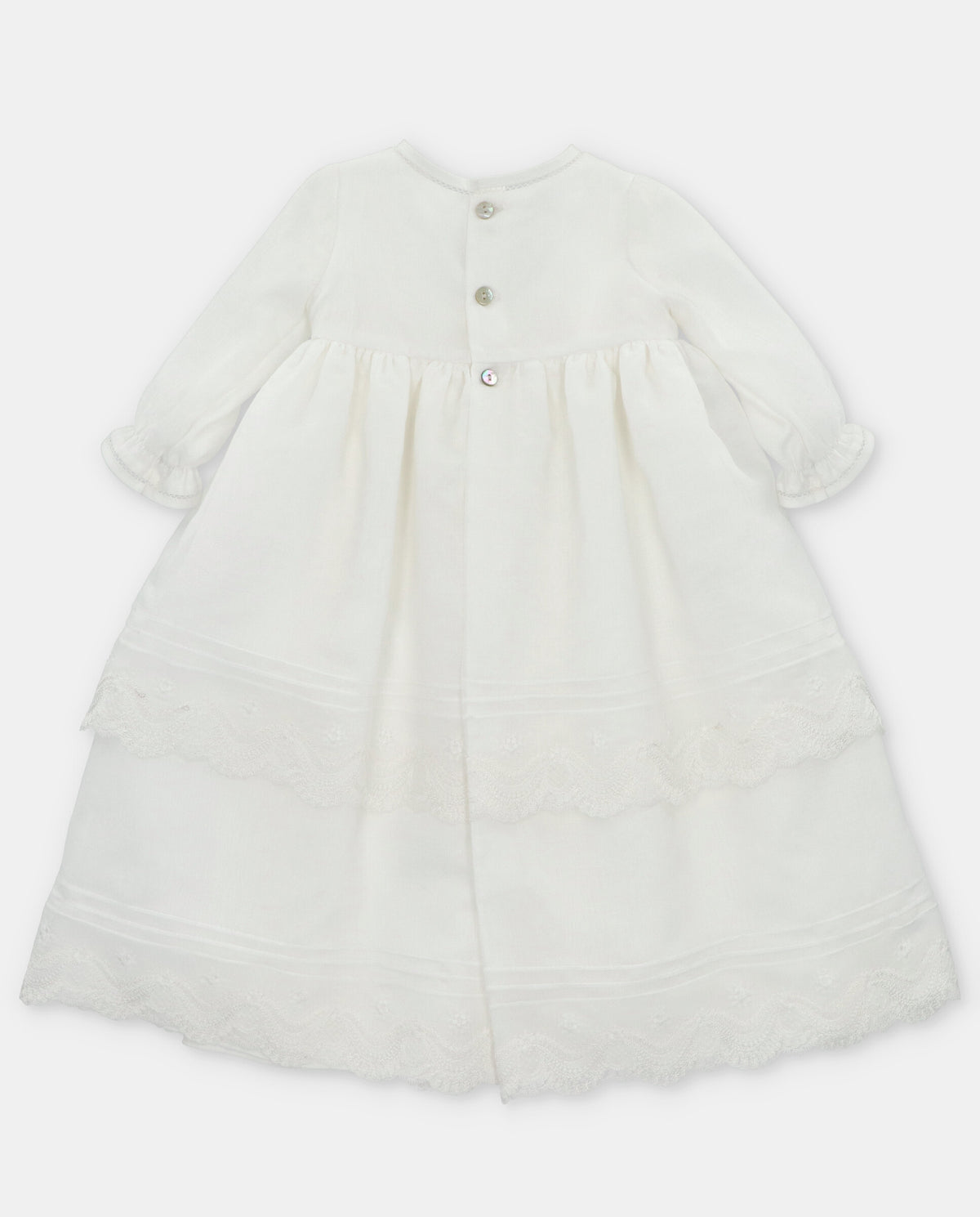 Girl's Organza Christening Gown Lace Inserts