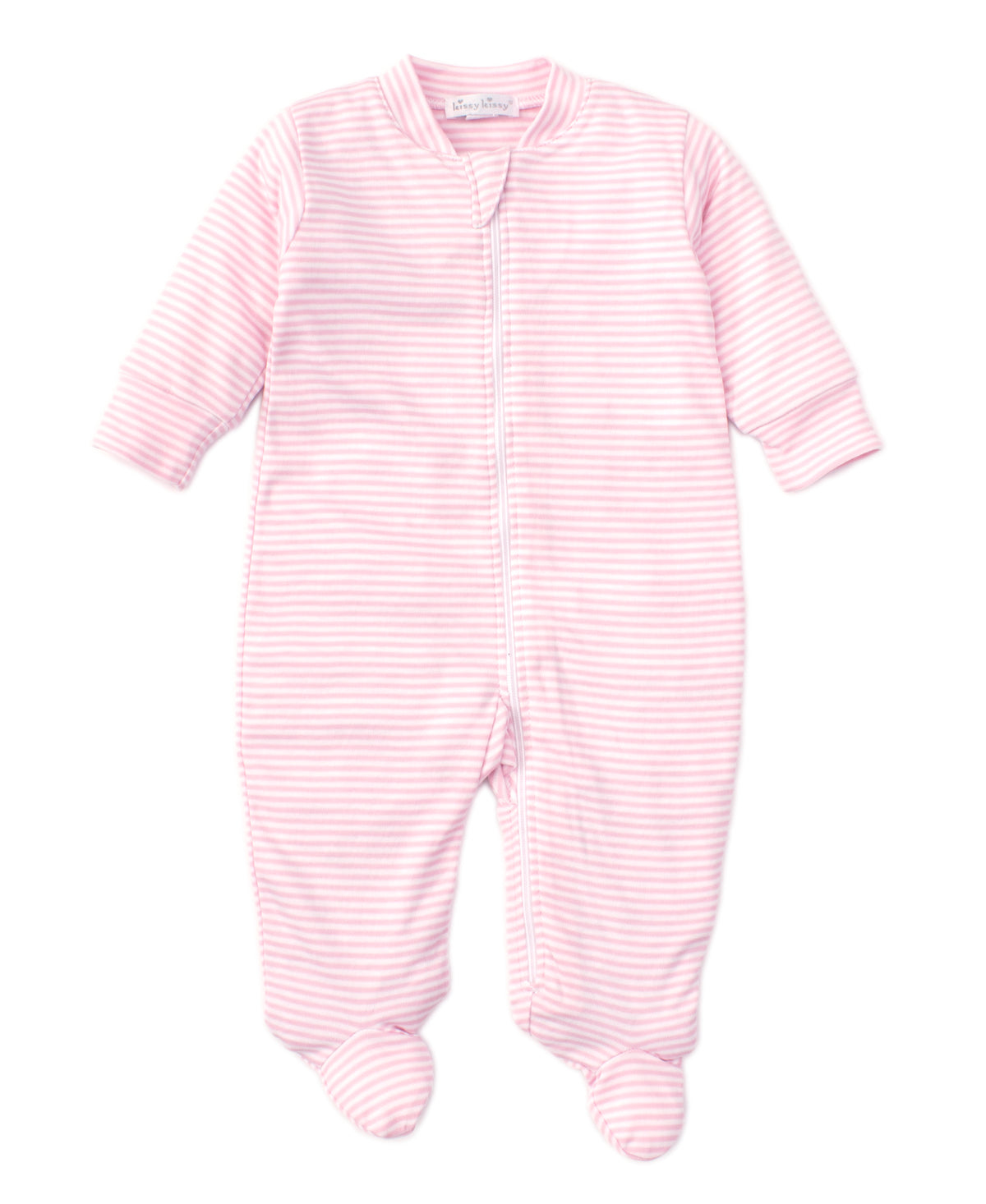 Pink Stripe Zip Footie