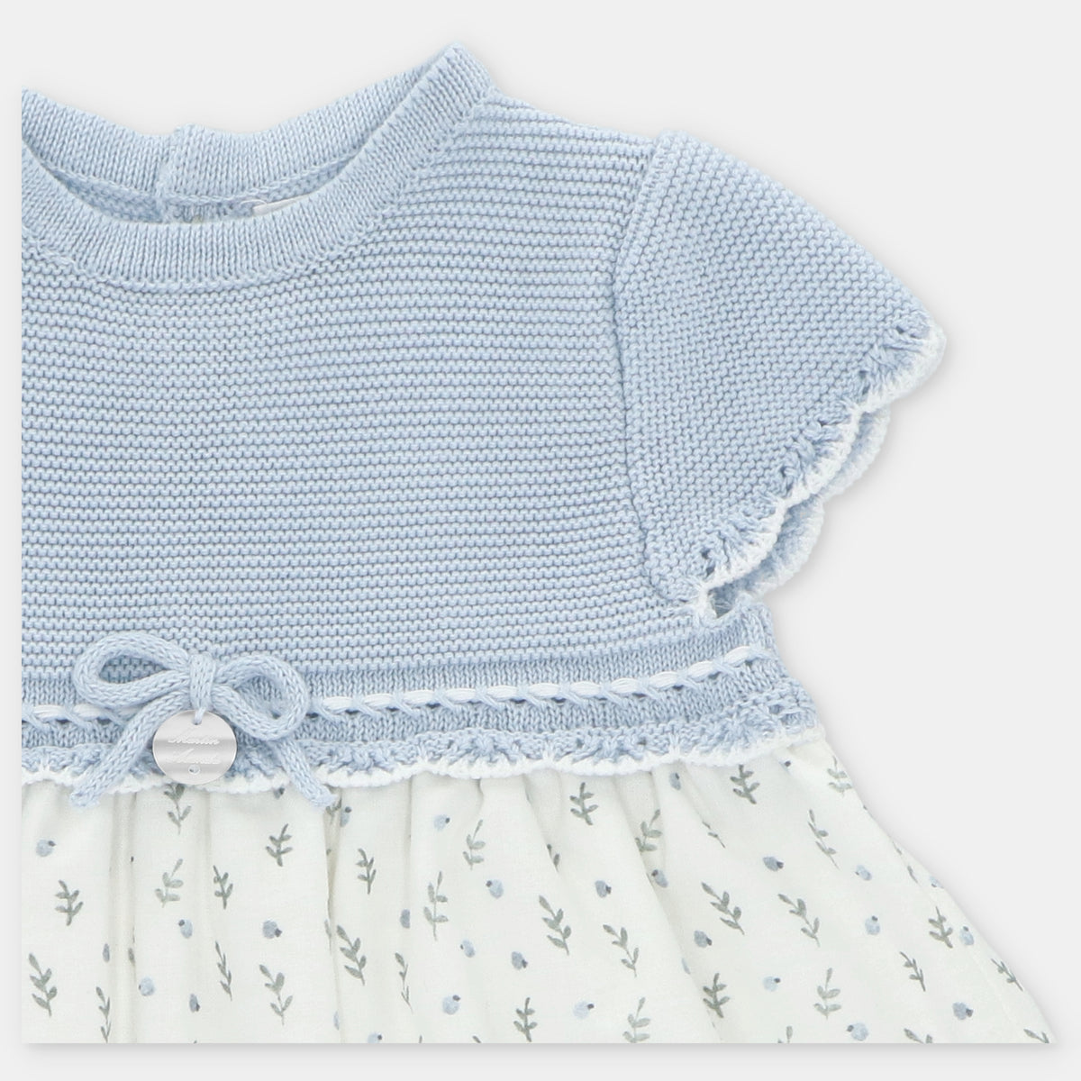 Light Blue Knit and Meadow Infant Dress
