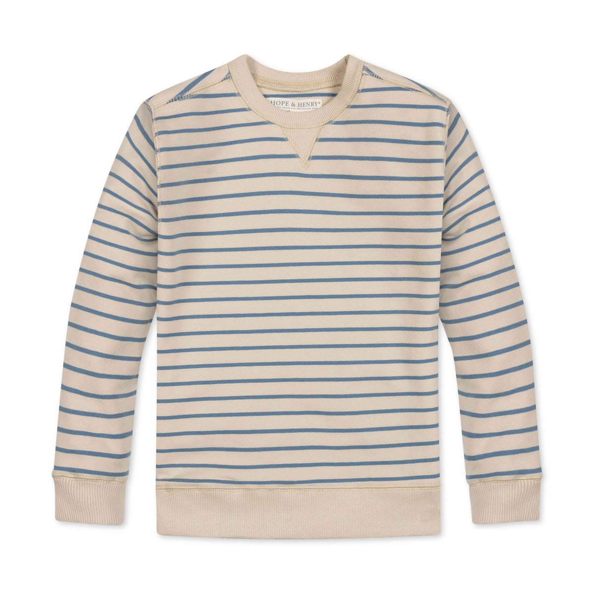 Ecru Blue Stripe Sweatshirt