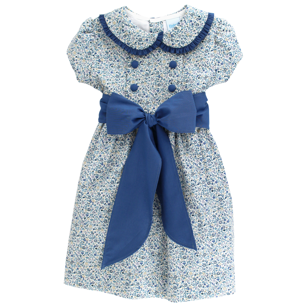Cornflower Posie Double Button Print Dress